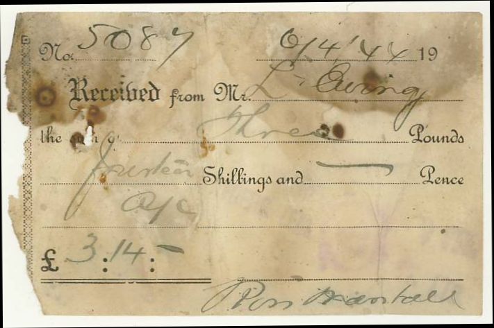 L.A. Ewing - Receipt in Pounds