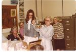 1979 Bernice Ret--(seated, blue dress) Ruth Ziden, Sharon Hornback, Bernice