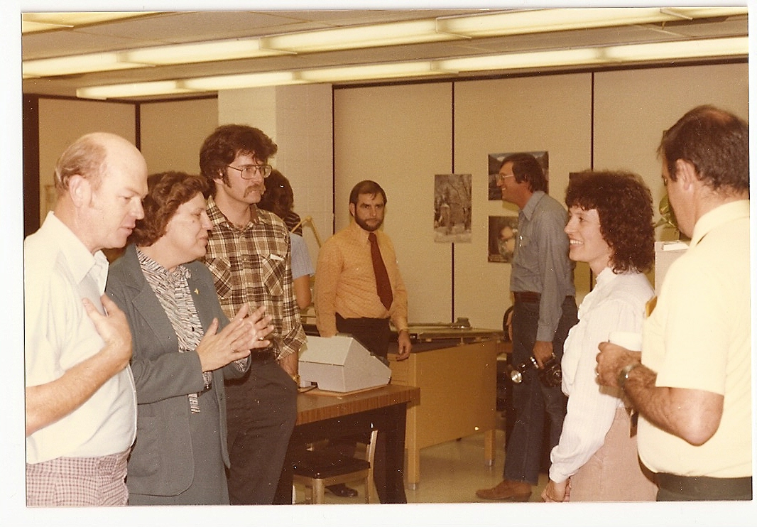 1983 Deb leaves--.Earl Ehlers, ______,Pat Conroy, Jim Butery, Russ Elliot & Deb