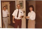 1983 Deb leaves--Carl Myers, Jim Reed & Deb Lanier