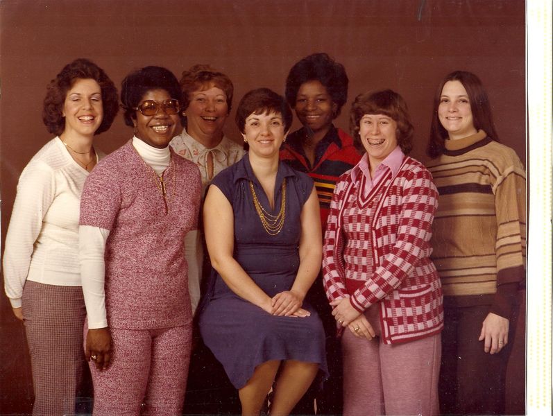 Word Processing 1970's: ___1___, Thelma Ross, Beth Bladdick, Kathy Kornberger, Diane Grimes, Sherri Greene, Theresa Williams