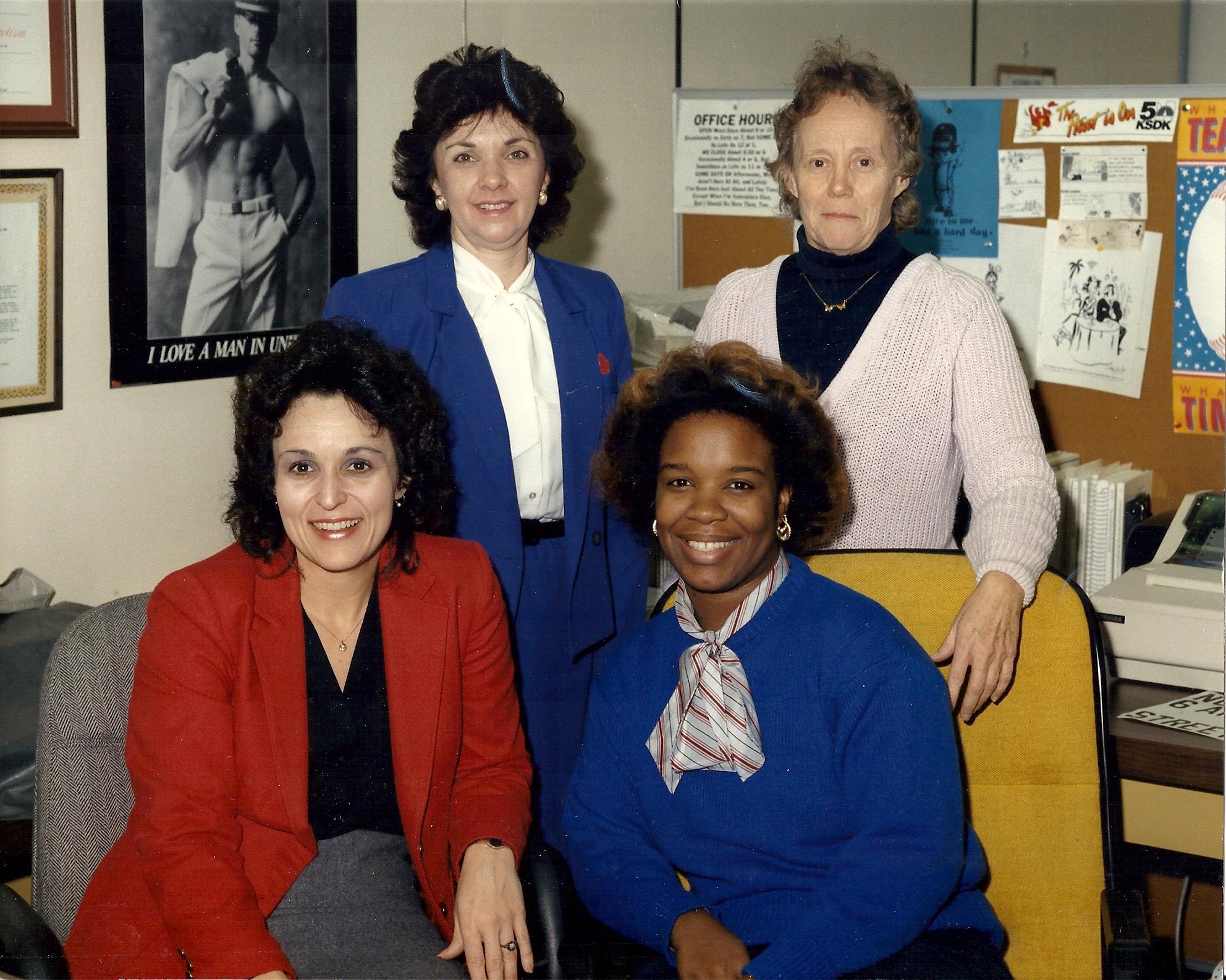 1987-Homer Duff Retirement: Front; Rosemary Puricelli, Stephanie Green. Back; K. Kornberger, Beth Edwards.