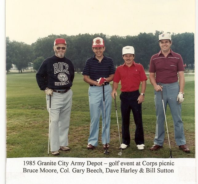 1985 Army Depot picnic--Moore, Col. Beech, Harley & Sutton