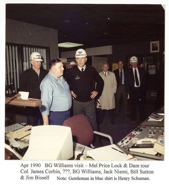 Apr 1990-Mel Price Office Visit:Col Corbin; Schuman; BG Williams; Niemi; Sutton; Bissel