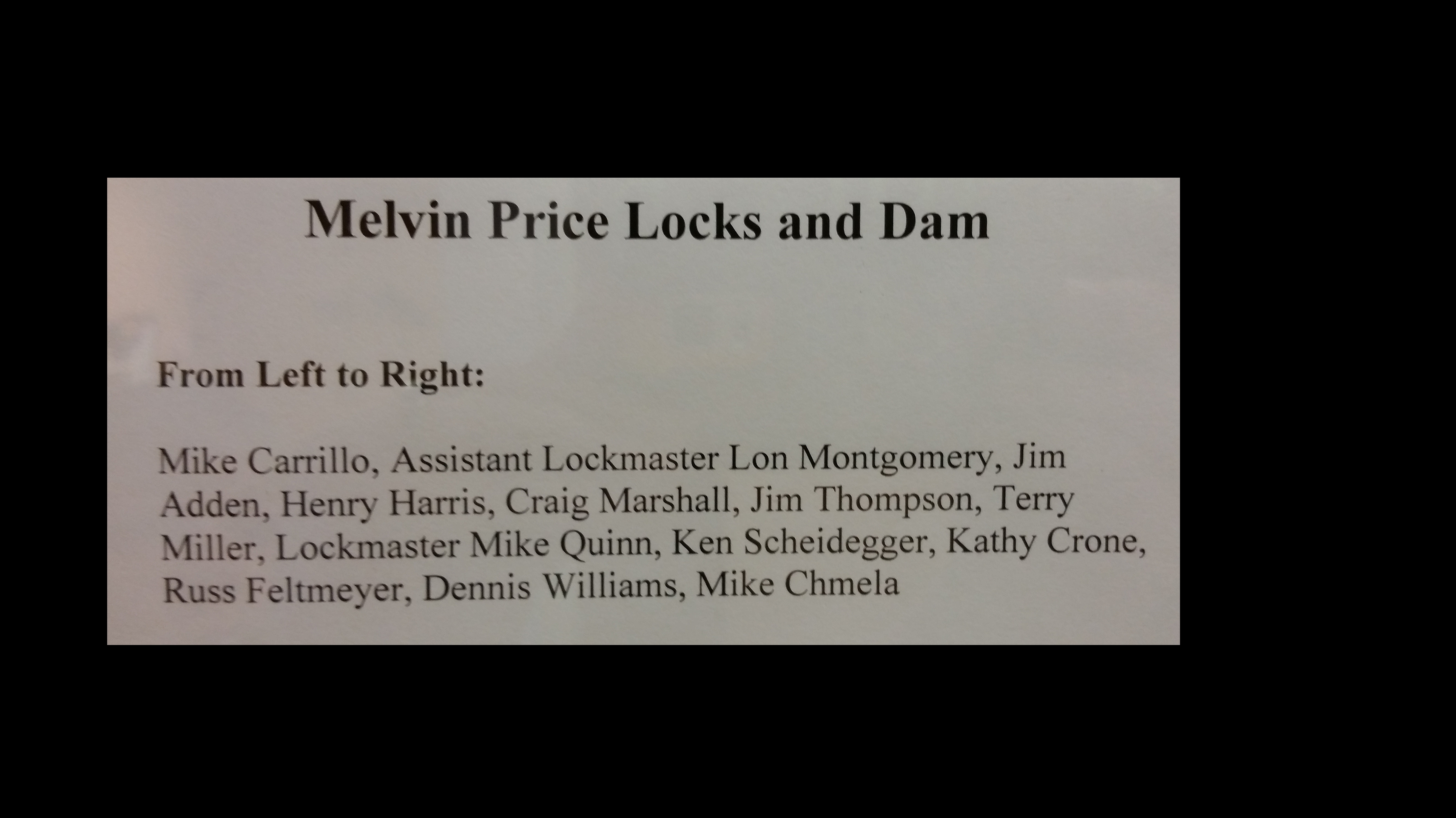 Mel Price L&D Crew Names-2005