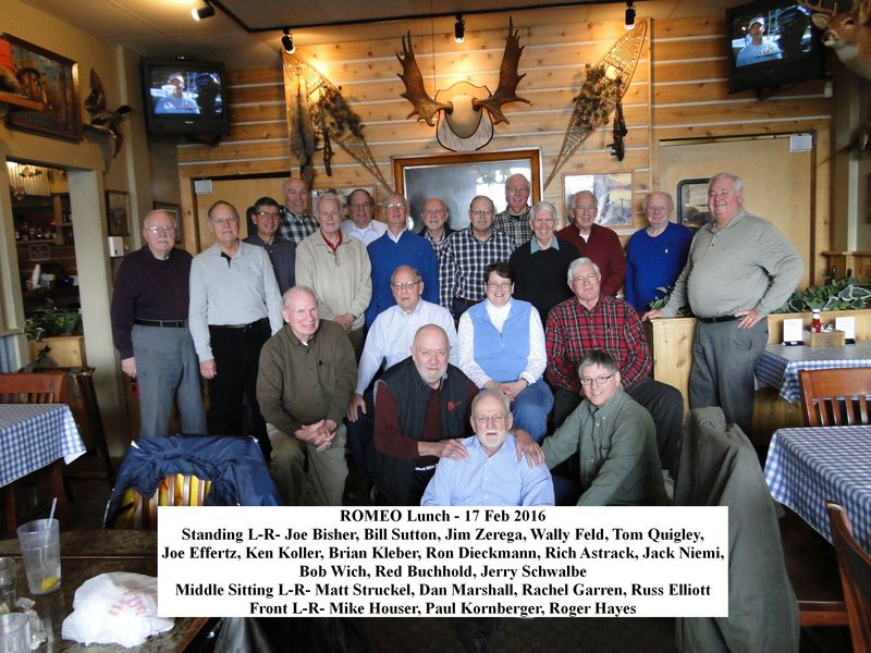 Retirees' Lunch at Yellowstone Cafe - 17 Feb 16