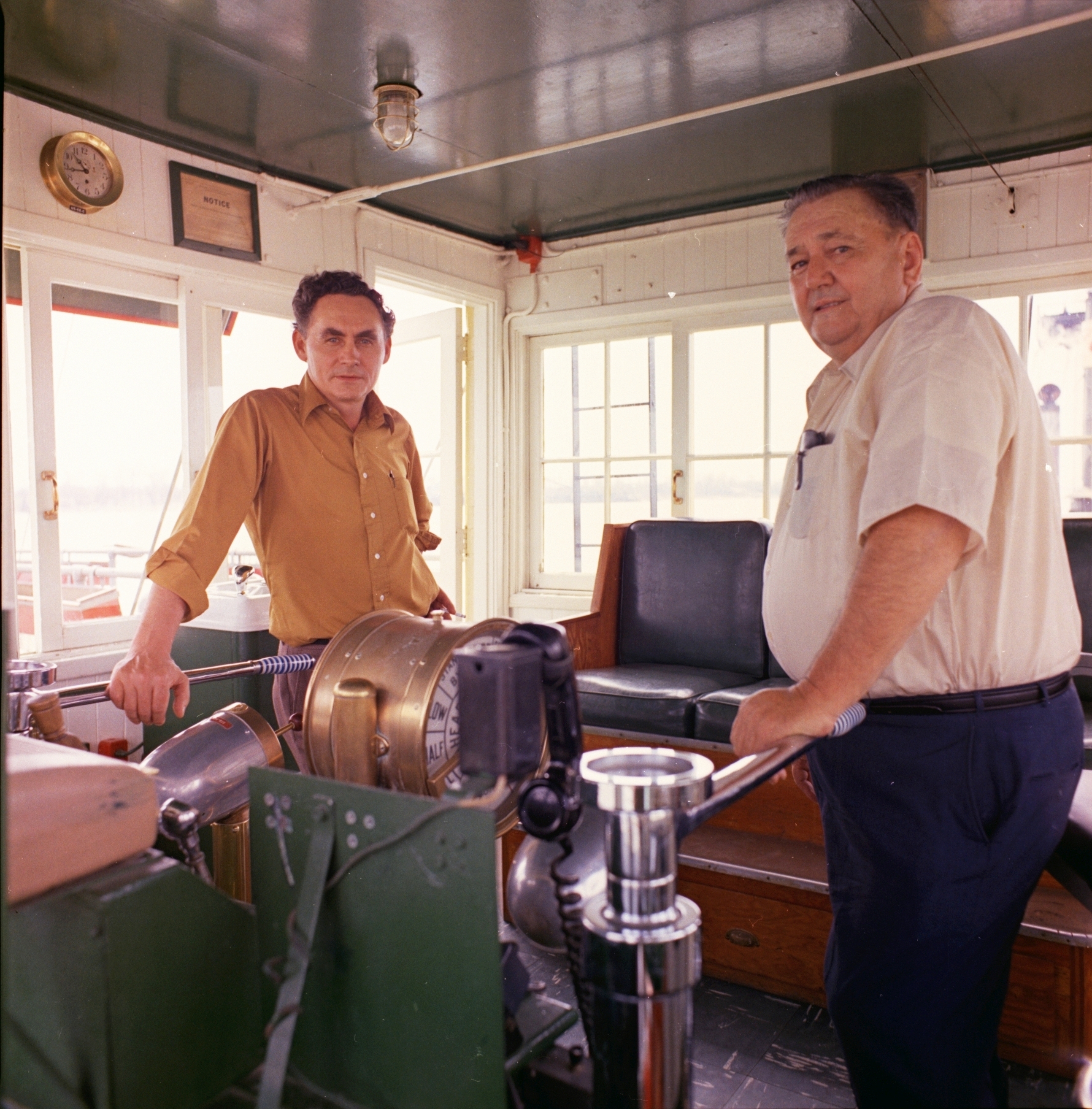 Bryan Pinkston and Captain Baxter on the Ste. Genevieve