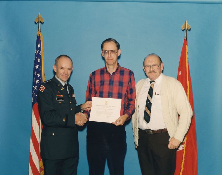 Col Wilson, Emmett Hahn, Jack Rasmussen - Oct 1986