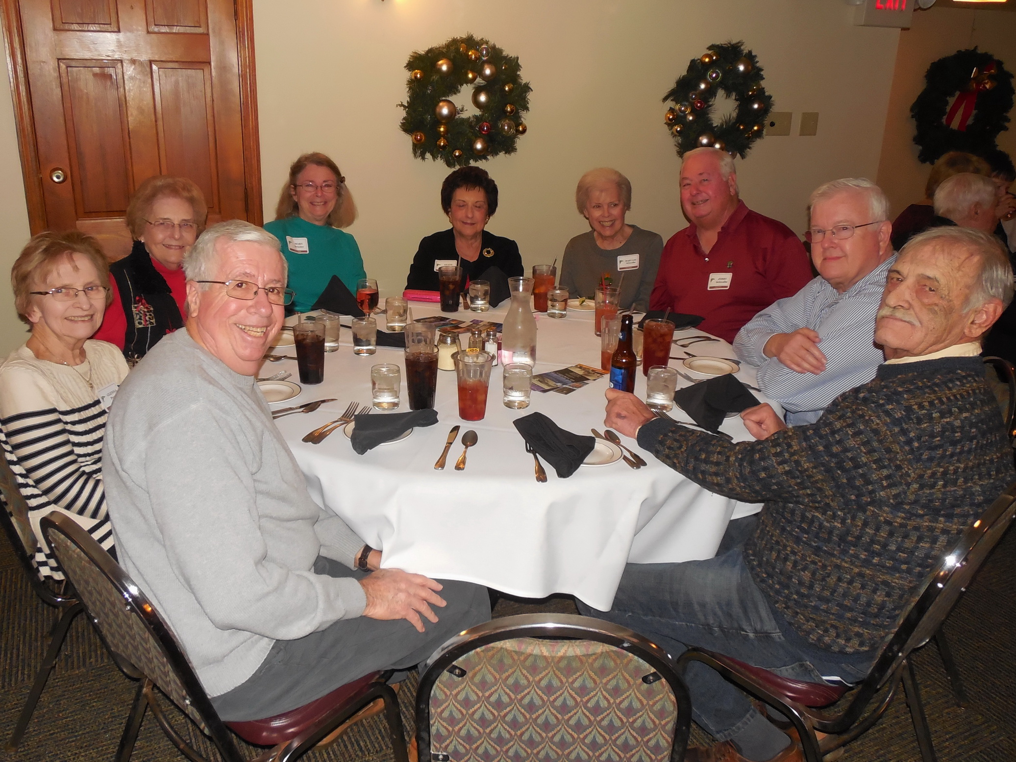 L to R: Ted and Glenna Postol, Jane Martin, Mary Brazier, Diane Dyhouse, Mary Lou and Jerry Schwalbe, Gary Dyhouse, Wayne Miller