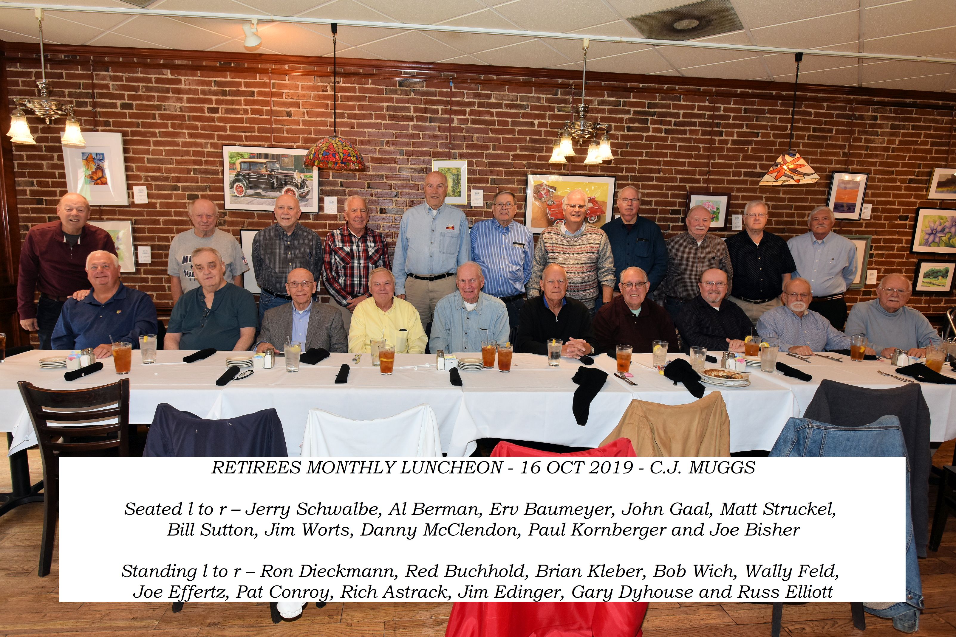 Retirees Lunch - 16 Oct 2019