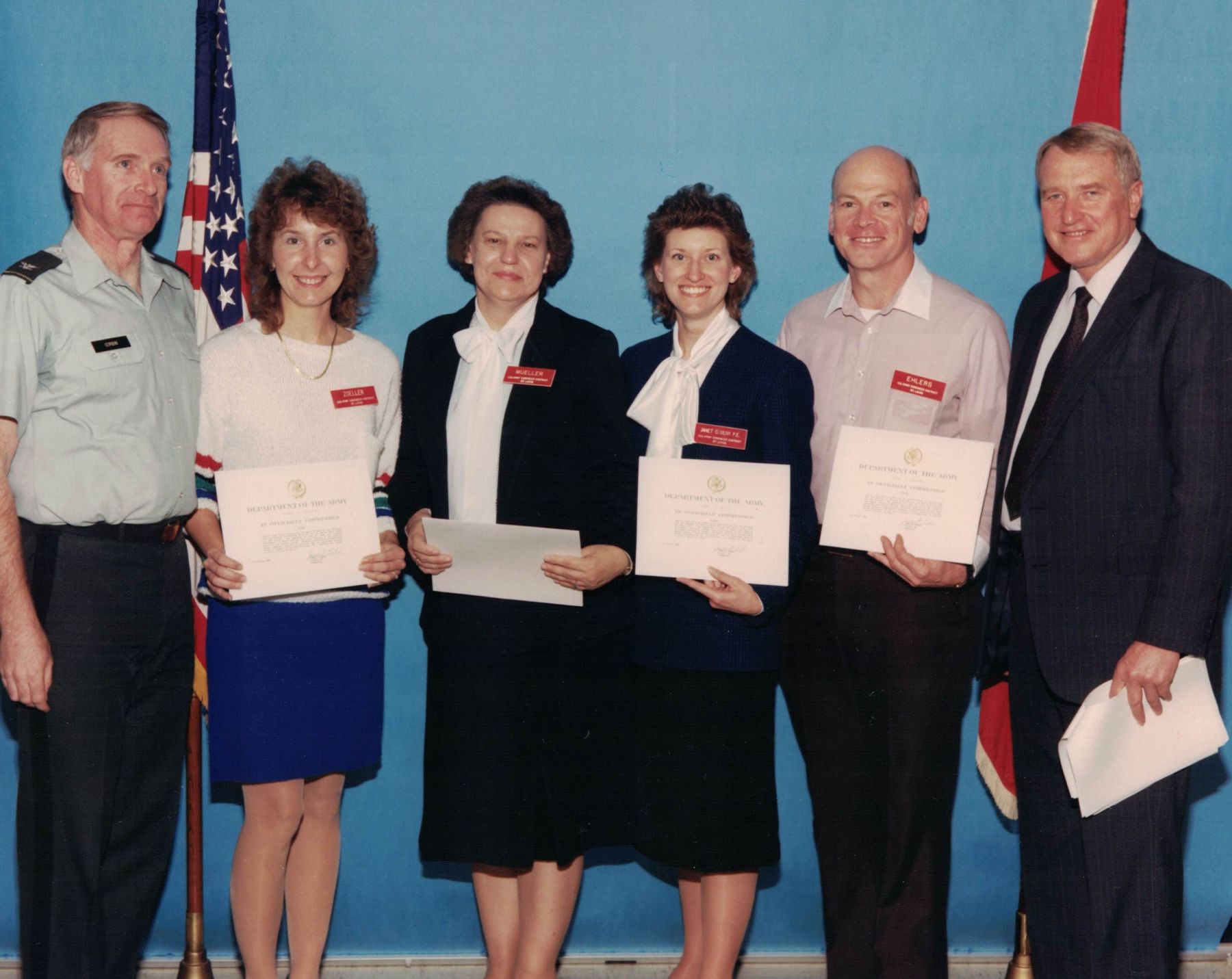 Col Corbin, Donna Zoeller, Toni Mueller, Janet Ulivi, Earl Ehlers and Art Johnson - Circa 1990