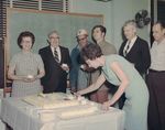 Mrs. Miller, P.D. Miller, Sam Engle, Al Swenson, Charlie Gilpin, Ray Schoelheimer, and Dorothy Zapf