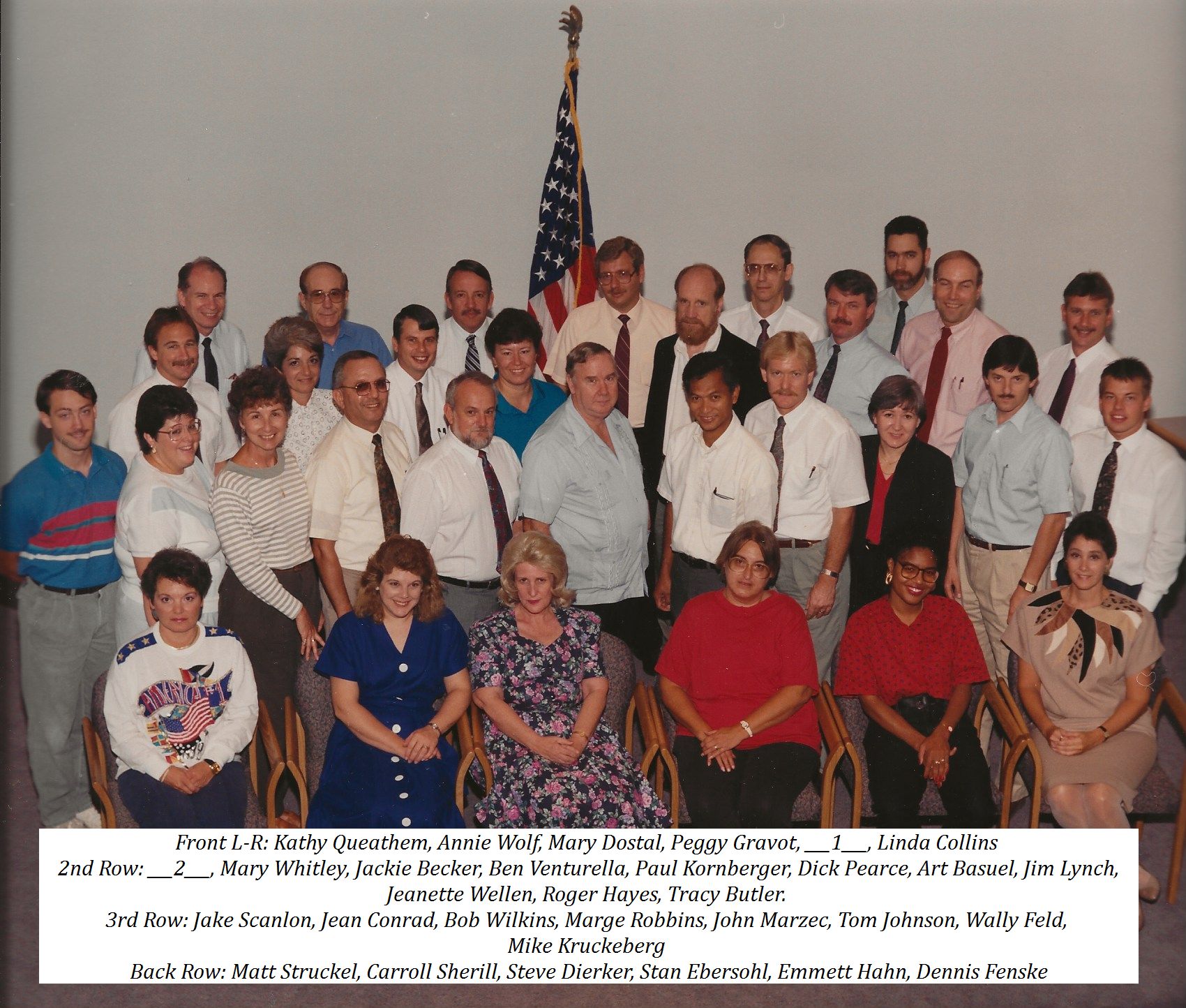 133 - District Office Operations Staff - Circa 1991 - NOTE-No. 1 is Antoinette Fort