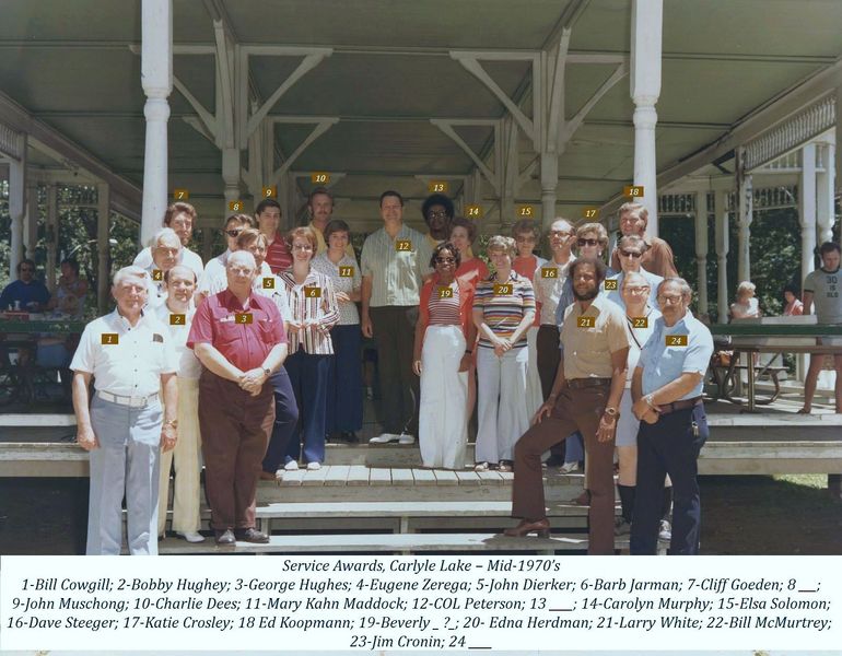 08-Service Awards, Carlyle Lake - Mid-1970's - No 7 is Clifford Gordon and No 8 is Larry Garrison