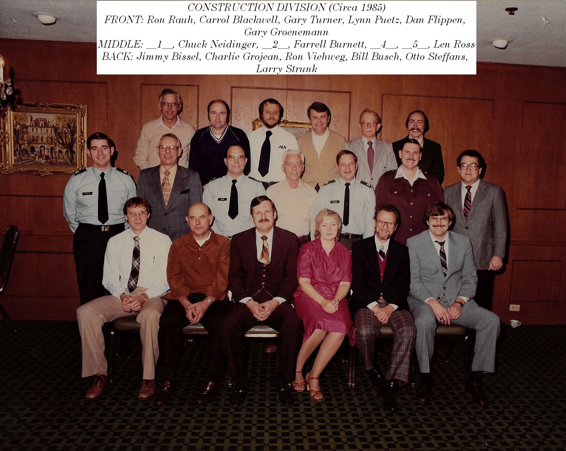 Construction Division Circa 1985