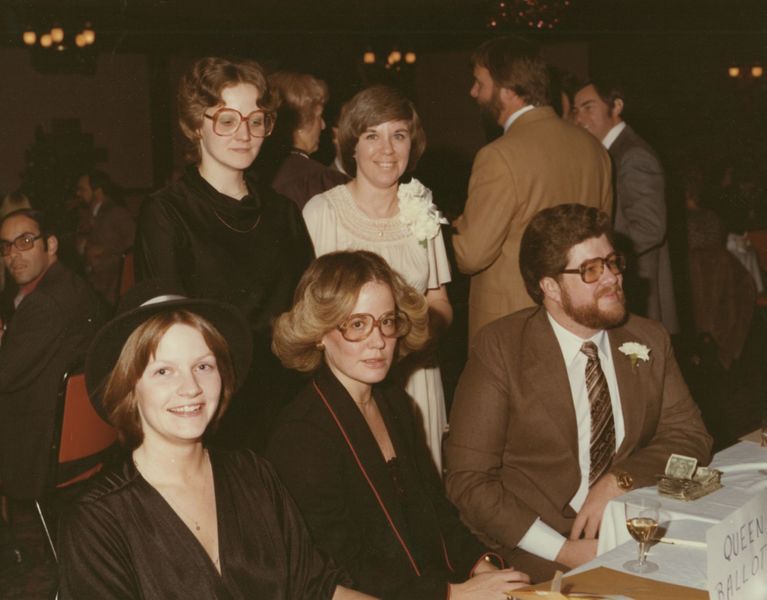 District Queen Event 1980- Back - Kathy Souders, Mary Kahn: Front - Mary Kasate, Linda Gosik, Steven Kilgore