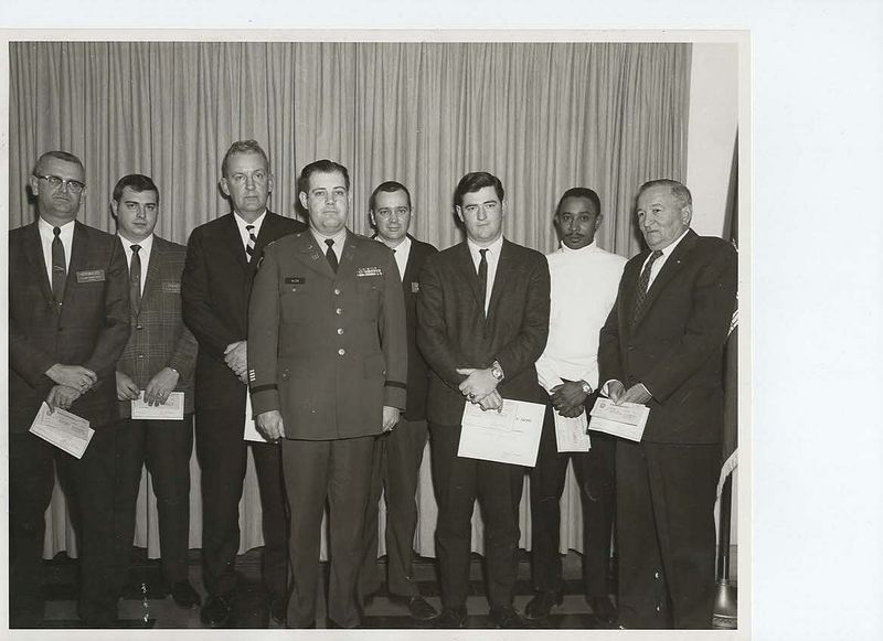 L to R: Gene Grimaud, Dario Franzi, Pete Long, COL Alch, Laurence Cordell, Joseph Kiefer, Don Nichols, and Rolland Greve