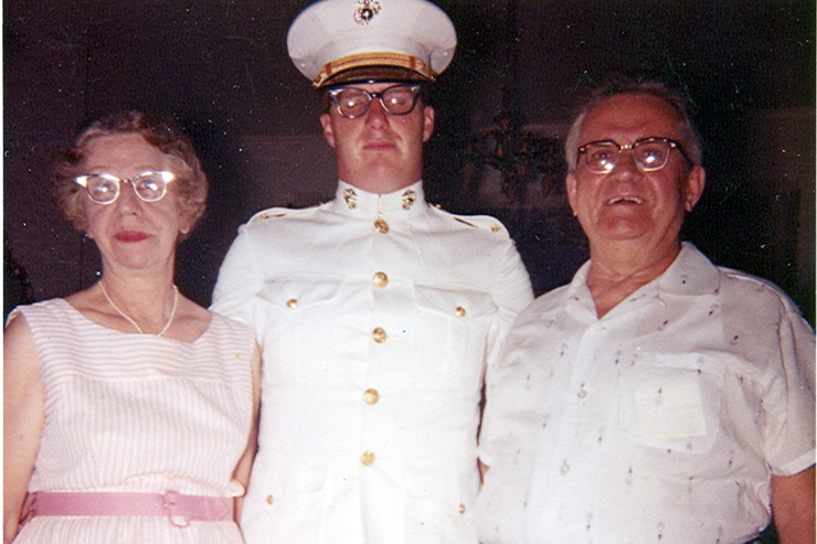 Roger Twist in uniform with Cordelia and Paul Wahl