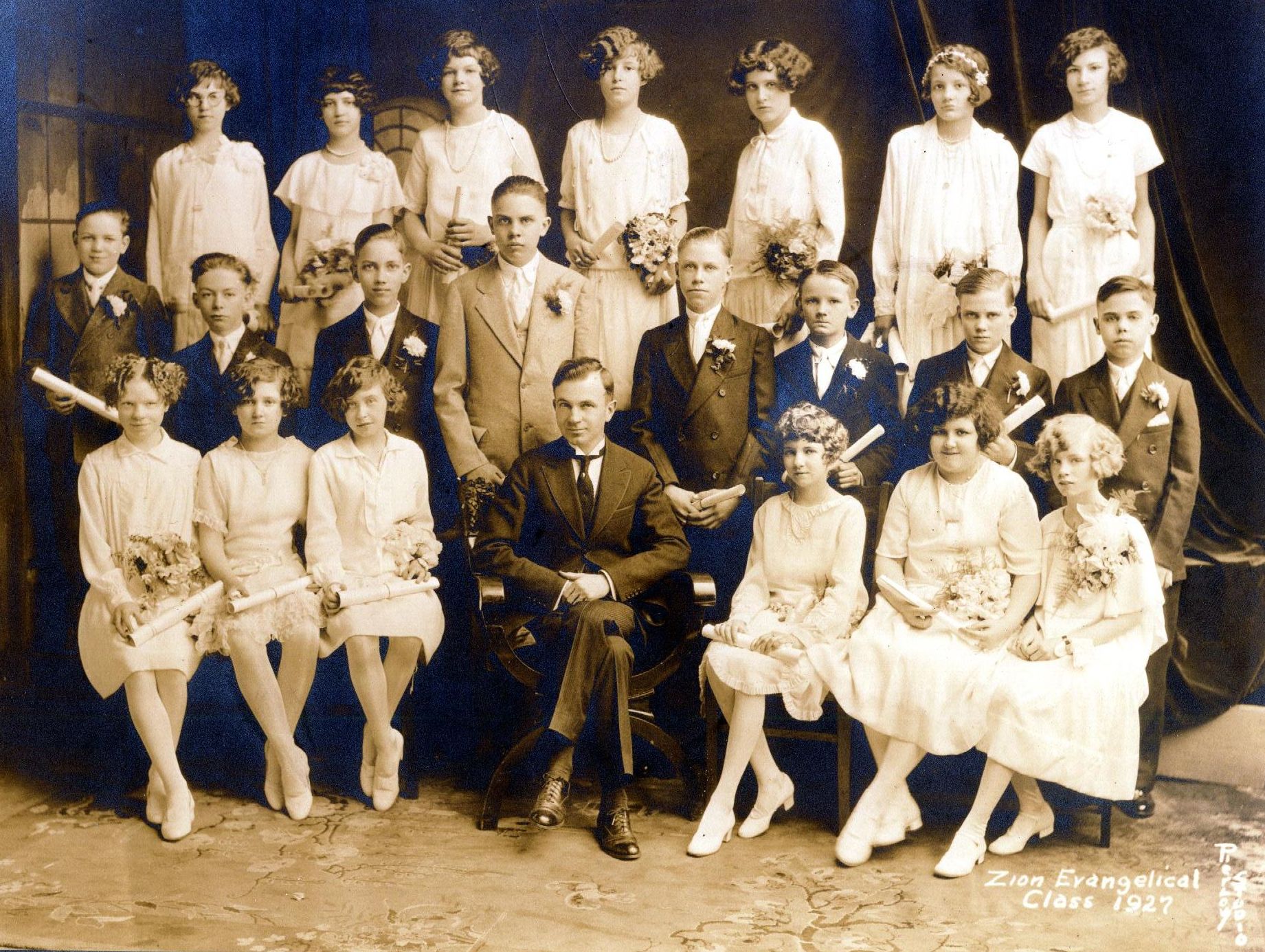 Aunt Helen Confirmation Class 1927-Top Row 3rd from right