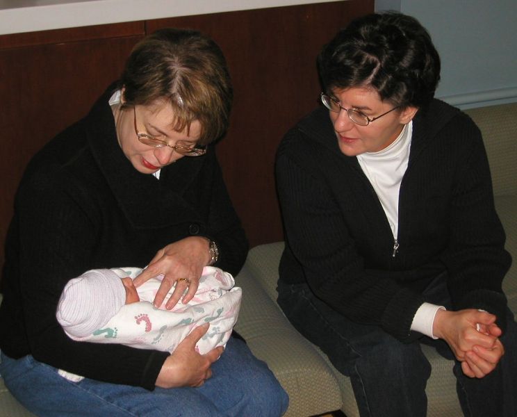 Looks Like Sharon and Grandma Are Checking for Teeth!